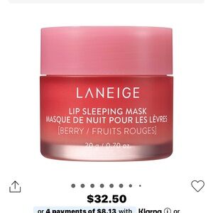 LANEIGE Lip Sleeping Mask — Pink Lid with Berry Red Jar
